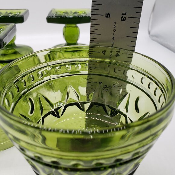 Vintage Park Lane by Colony Champagne Green Sherbet Glasses 4.25" Set of 4 - Picture 5 of 6
